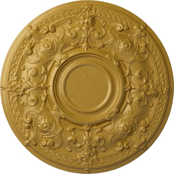 Ekena Millwork Oslo Ceiling Medallion (Fits Canopies up to 10 1/2"), 28 1/8"OD x 1 3/4"P, Iridescent Gold CM28OSIGS - main